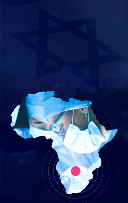 African continent with doctors inside the shape.